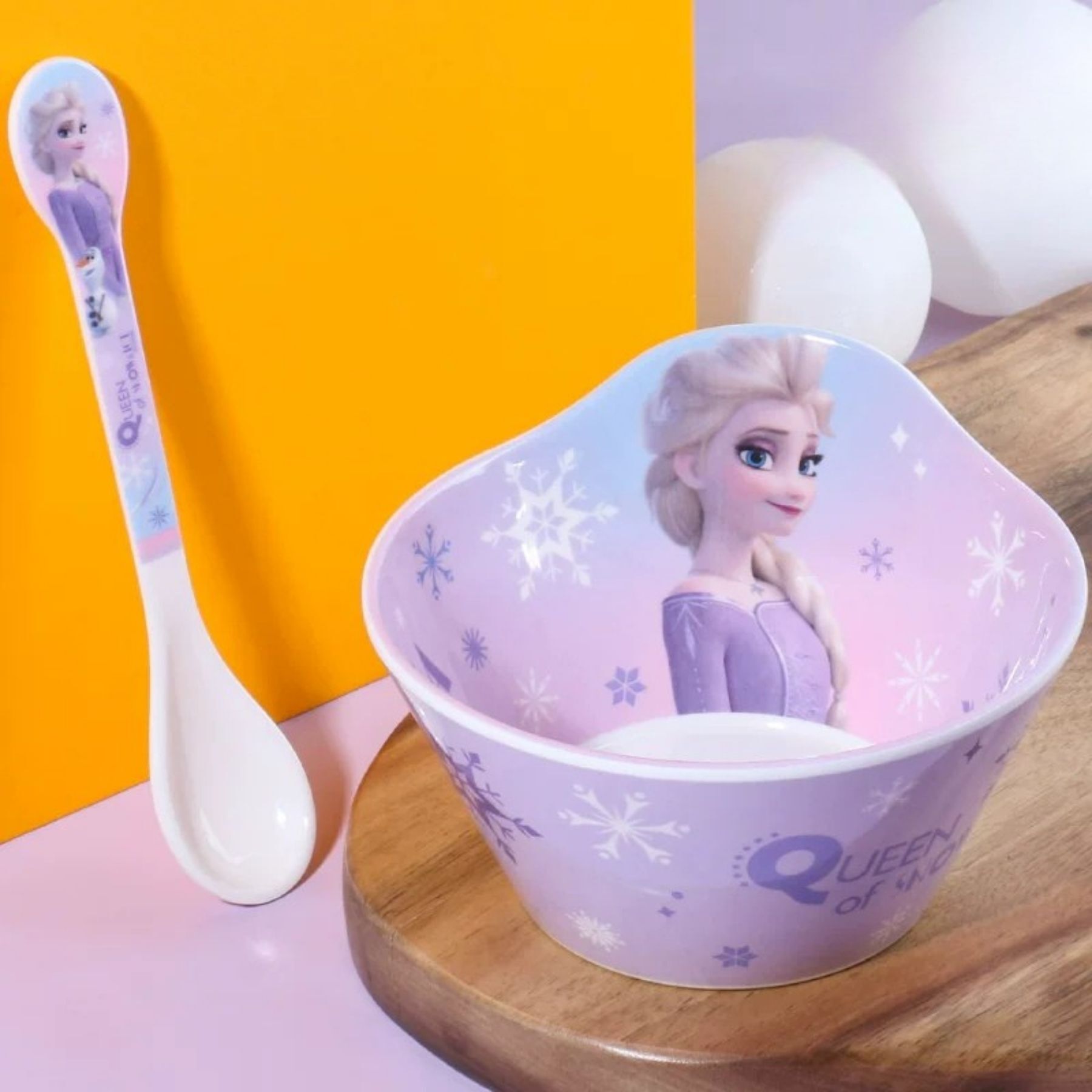 迪士尼魔雪奇緣- 3D 兒童碗+湯匙 (科學瓷)