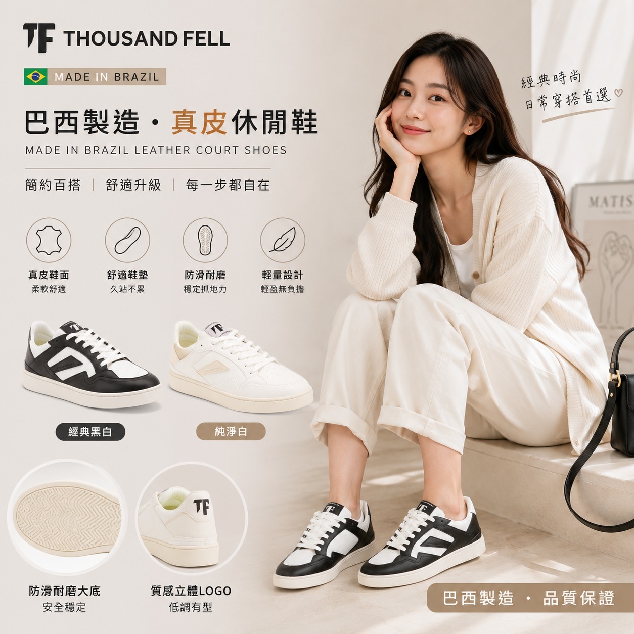 【預購】 THOUSAND FELL H091081 Made In Brazil真皮休閒鞋