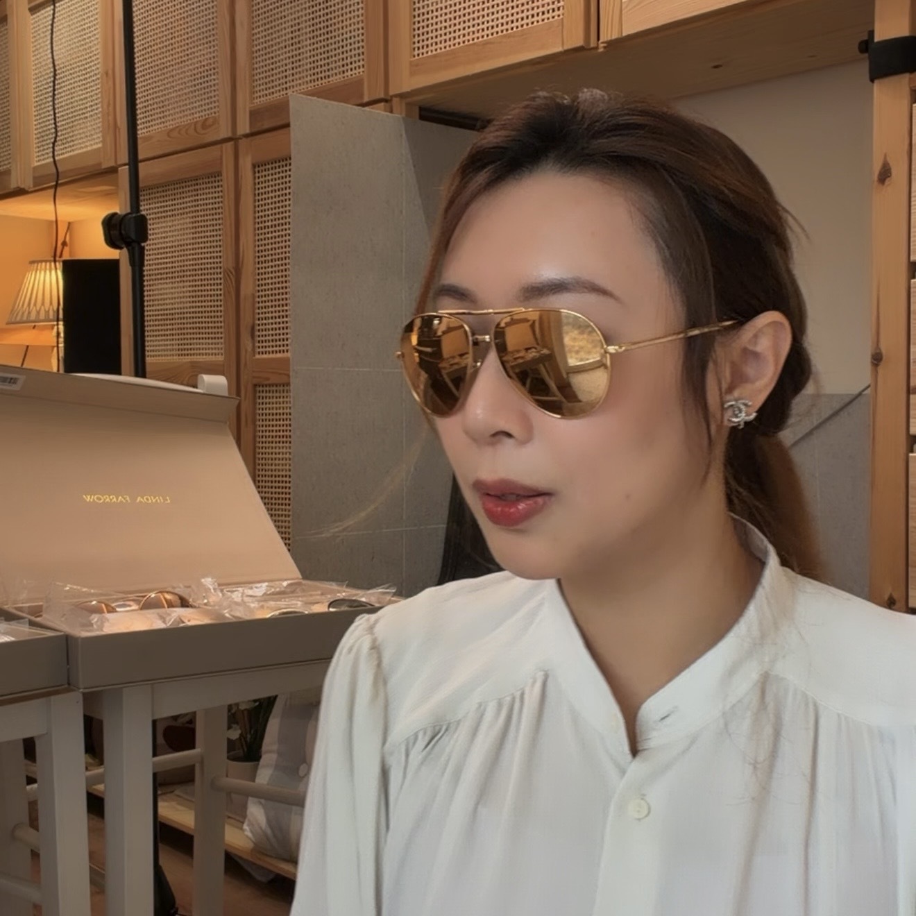 Linda Farrow 518 fold precious lens gold