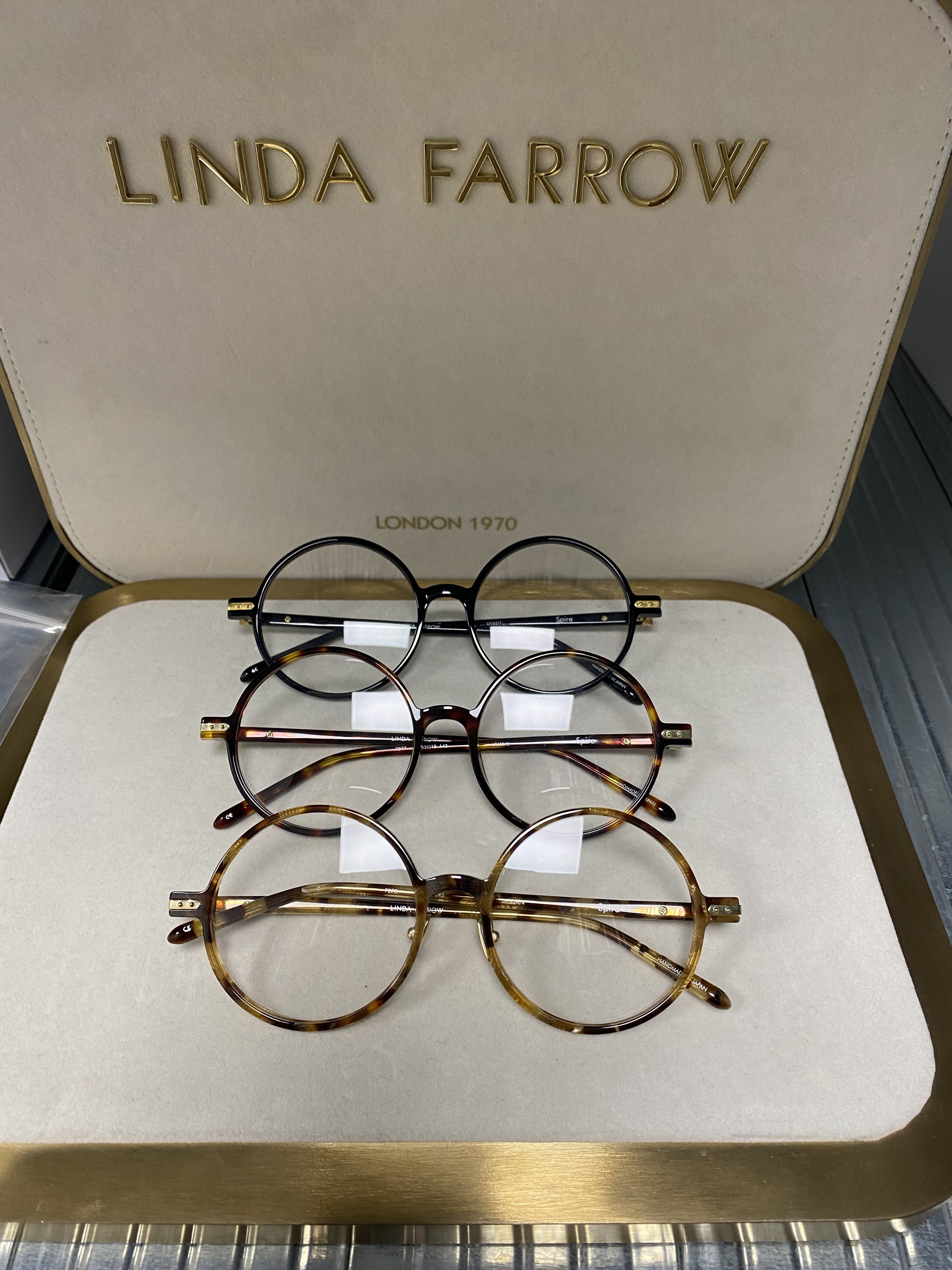 Linda Farrow 62 blue black tortoise