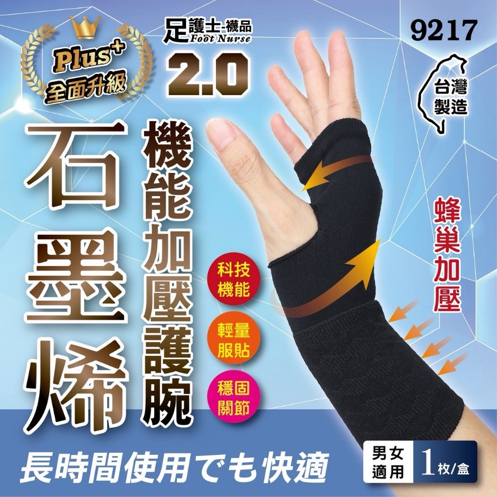 WSBB10314  石墨烯2.0PIus機能加壓護腕(一枚入/盒)《一組2盒》（現貨）