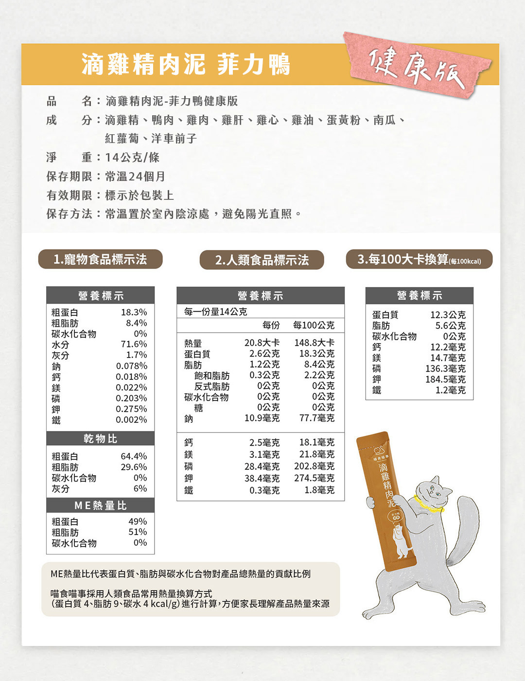 喵食喵事滴雞精肉泥健康版營養標示挑嘴貓最愛肉泥