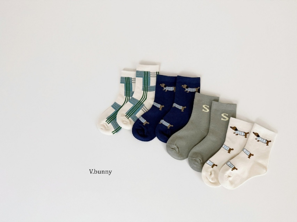 正韓秋Vbunny 臘腸狗狗襪(四入)