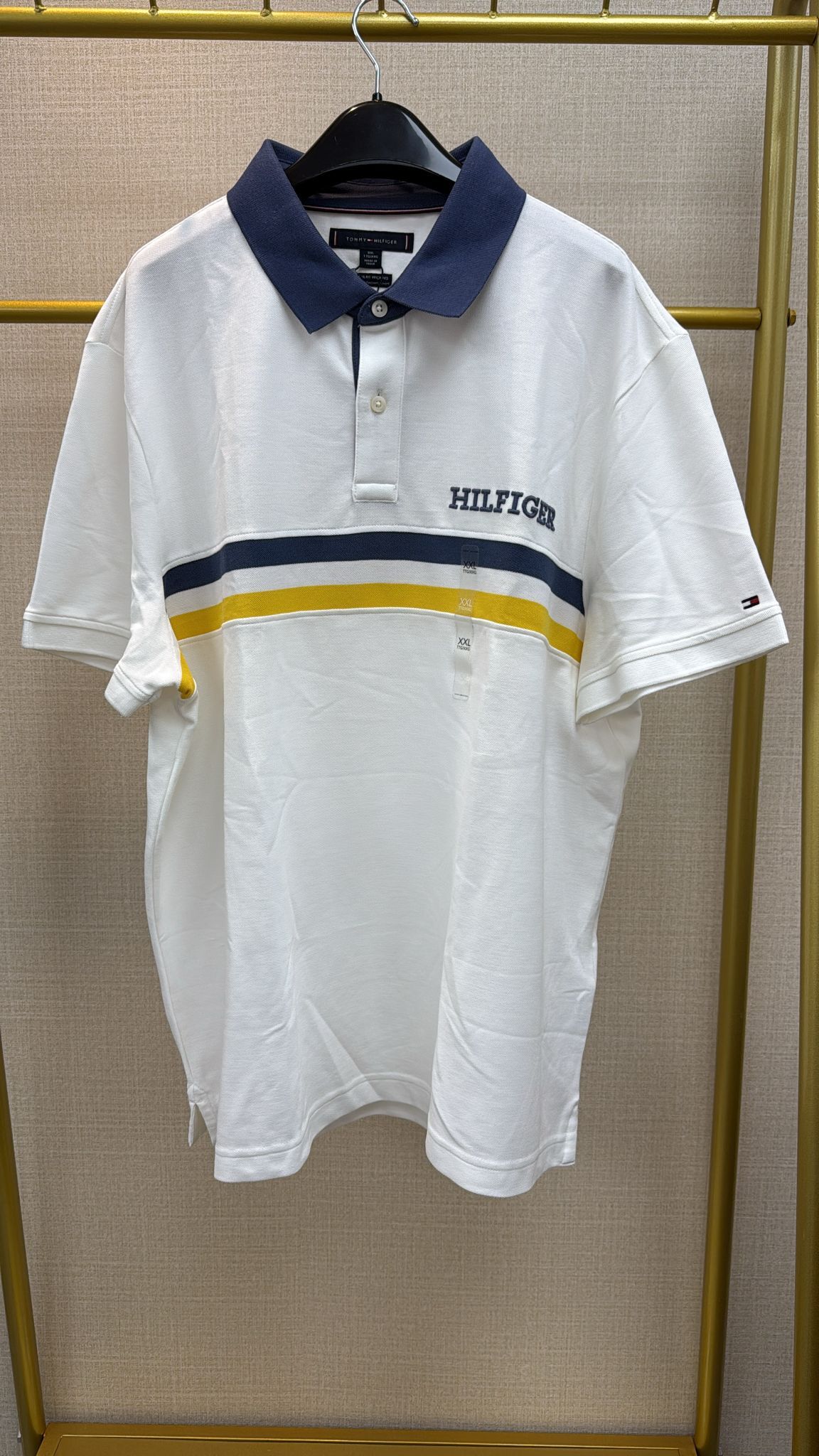 LYS02481 Tommy Hilfiger撞色領條紋Polo Tee男裝 - XXL碼