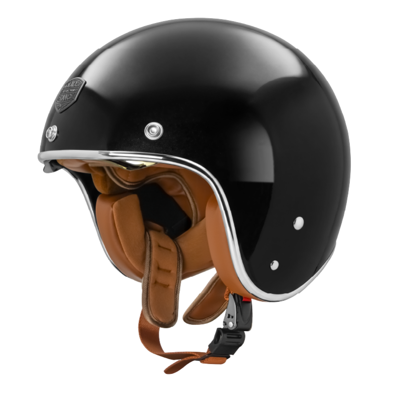 ASTONE SP7A 素色 亮光黑 多層膜內墨片 排齒扣復古帽 3/4罩 安全帽