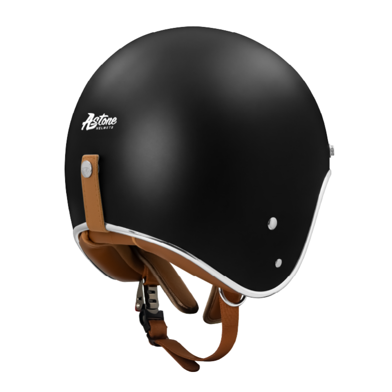 ASTONE SP7A 素色 平黑 多層膜內墨片 排齒扣復古帽 3/4罩 安全帽