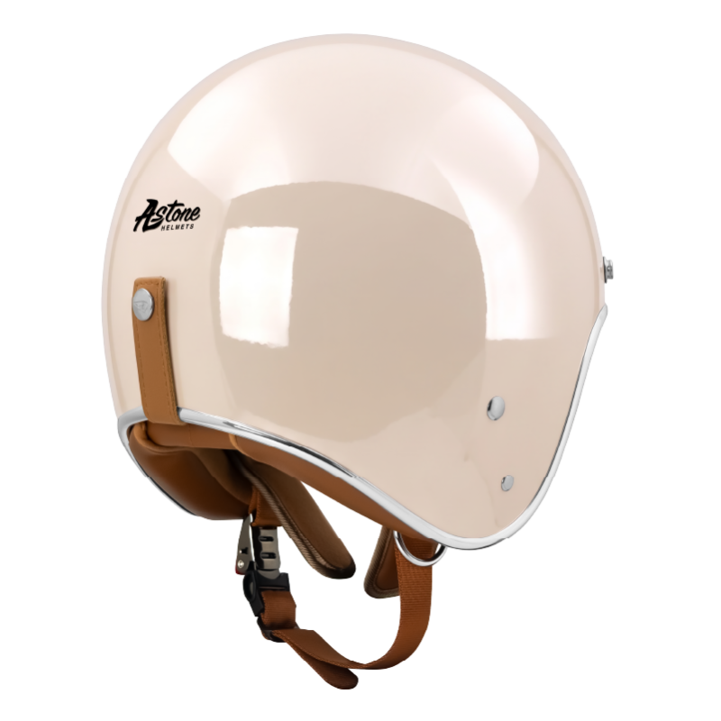ASTONE SP7A 素色 亮米白 多層膜內墨片 排齒扣復古帽 3/4罩 安全帽