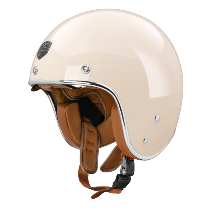 ASTONE SP7A 素色 亮米白 多層膜內墨片 排齒扣復古帽 3/4罩 安全帽