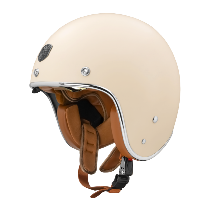 ASTONE SP7A 素色 平米白 多層膜內墨片 排齒扣復古帽 3/4罩 安全帽