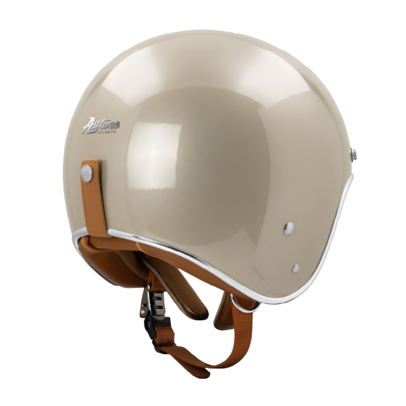 ASTONE SP7A 素色 松果棕 多層膜內墨片 排齒扣復古帽 3/4罩 安全帽