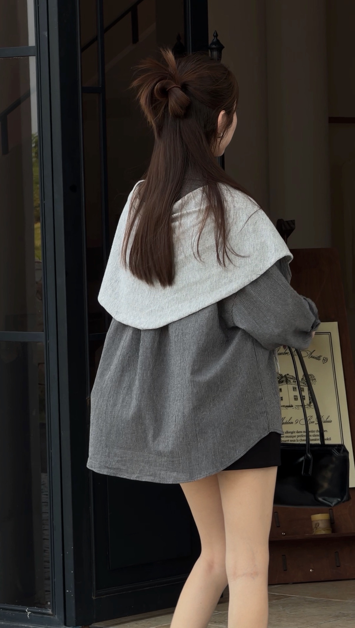 暮色灰亞麻條紋襯衫