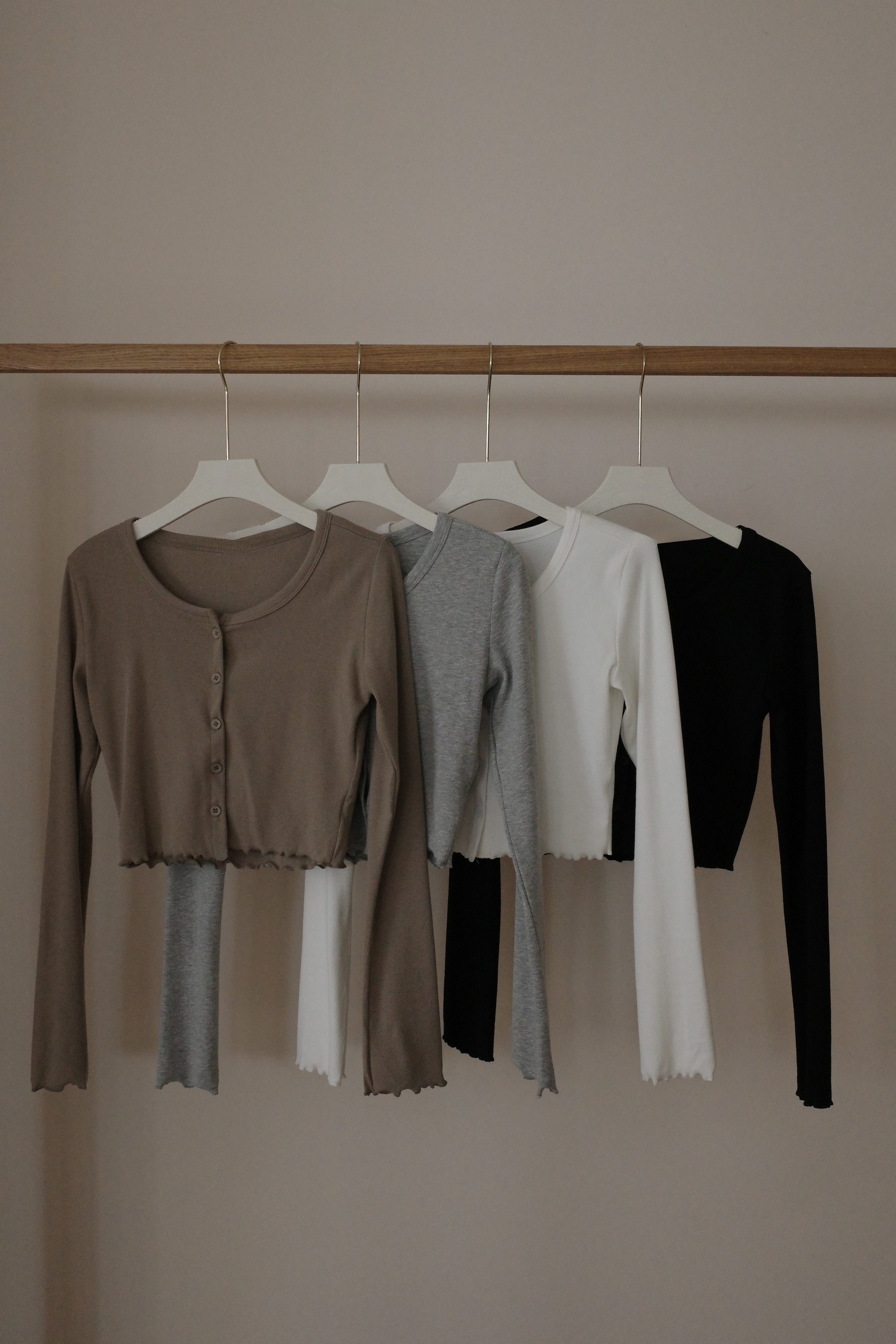 漣漪輪廓木耳邊開衫bra top 兩件套（ 4 colors )