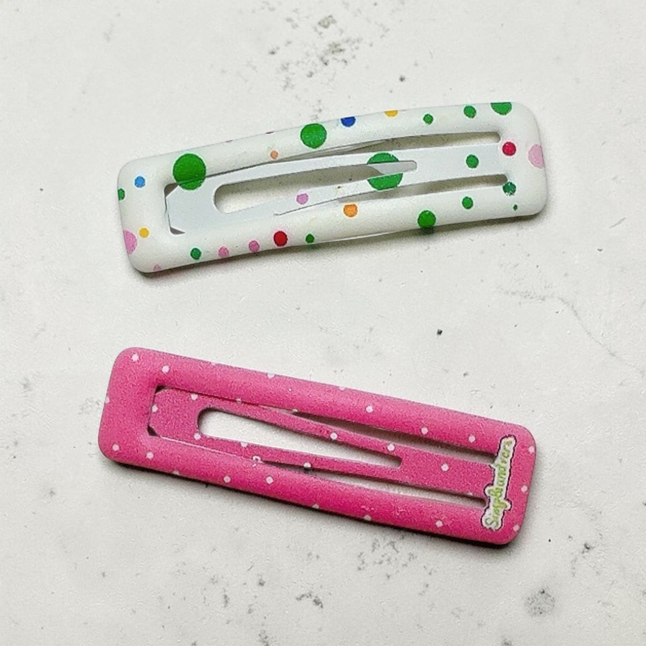 方形繽紛瀏海邊夾