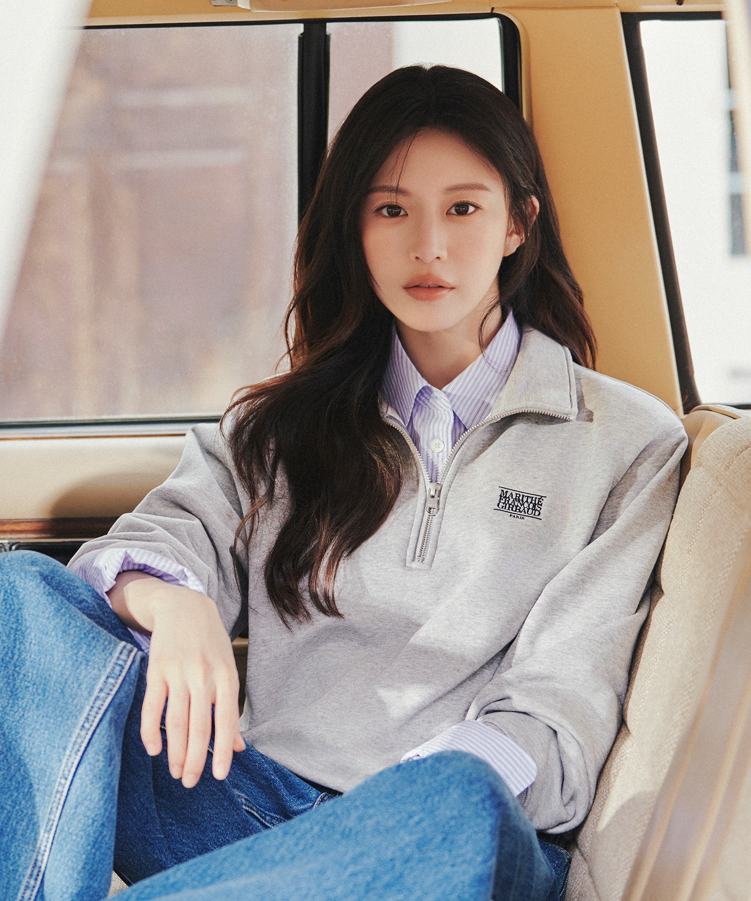 韓國代購｜高允貞同款！MFG SMALL CLASSIC LOGO HALF ZIPUP SWEATSHIRT (3 Colours)