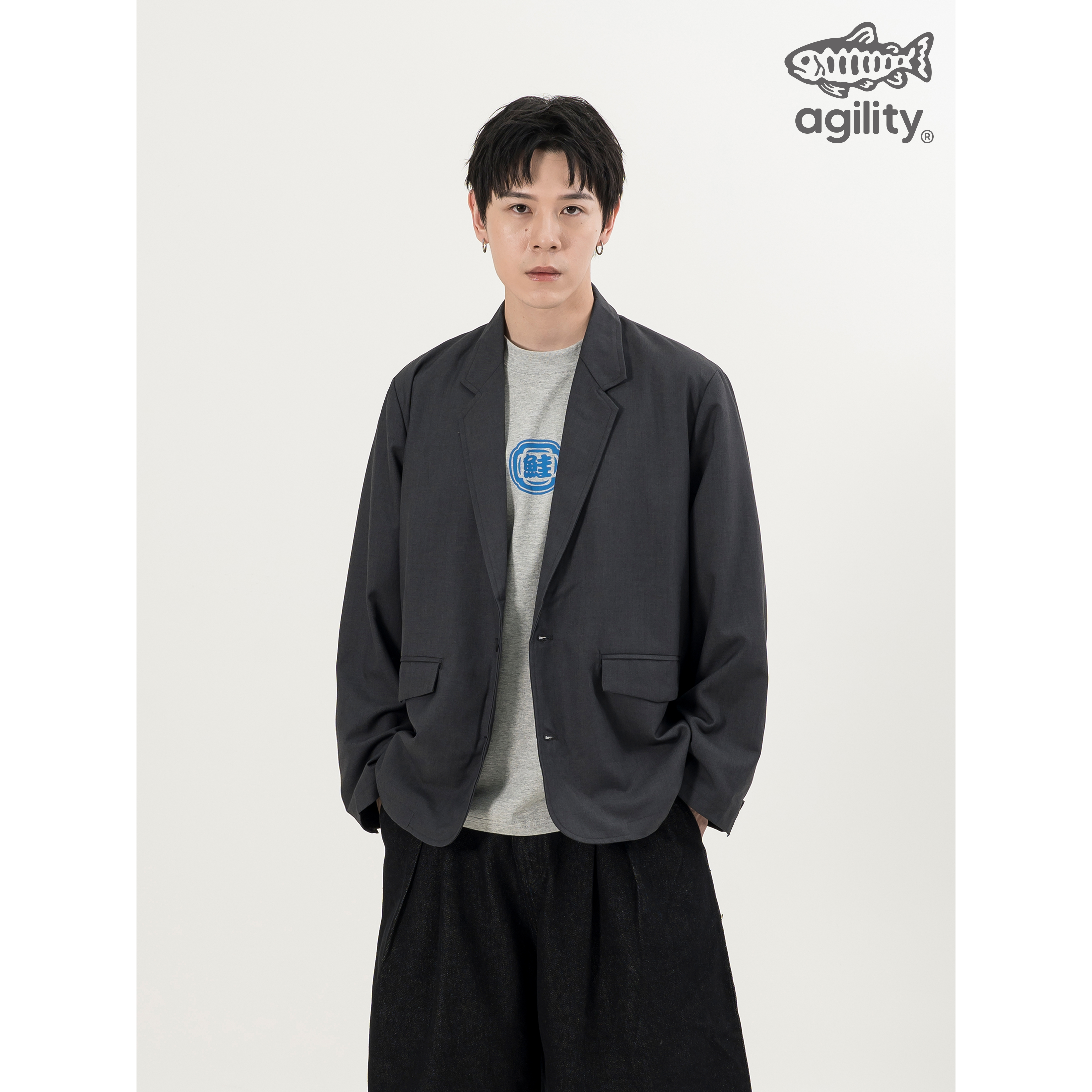 AGILITY Breasted Loose Blazer Jacket 寬版 排扣 西裝外套 [AC-SJ]
