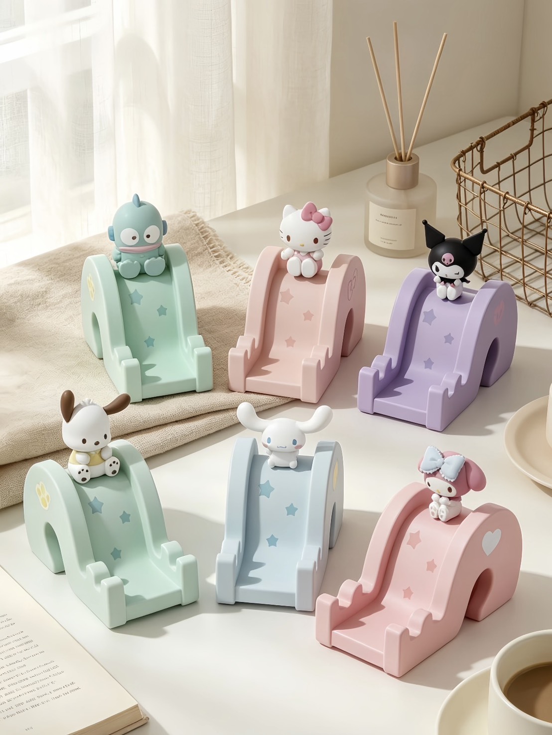 正版授權 SANRIO 三麗鷗 滑梯手機支架 擺件