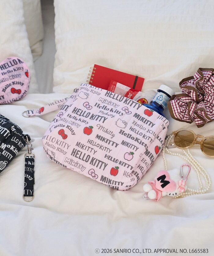 🇯🇵 SANRIO X 藤本美貴 X Freak's Store 三麗鷗 春夏限定 Hello Kitty 滿版印花 絎縫收納包 / 預購