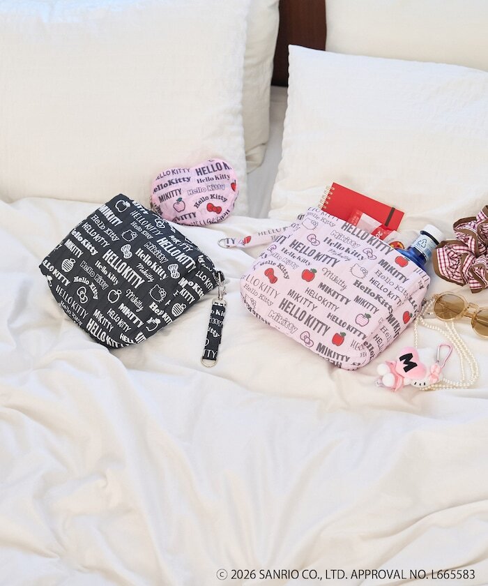 🇯🇵 SANRIO X 藤本美貴 X Freak's Store 三麗鷗 春夏限定 Hello Kitty 滿版印花 絎縫收納包 / 預購