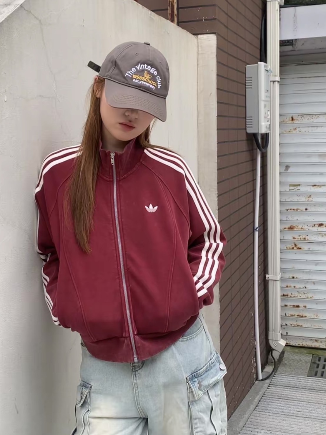 （預購）Adidas Originals Track STREET W KNIT 女款 做舊立領外套 2色