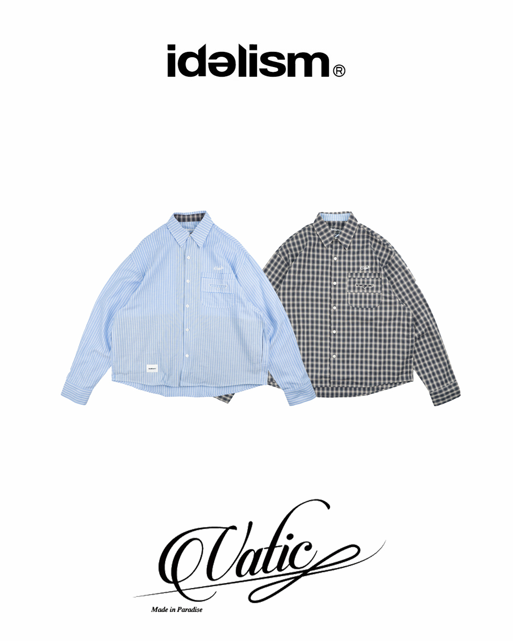 idealism × Vatic 異紋拼接長袖襯衫｜IDVT Raw Edge Shirt（26SS）