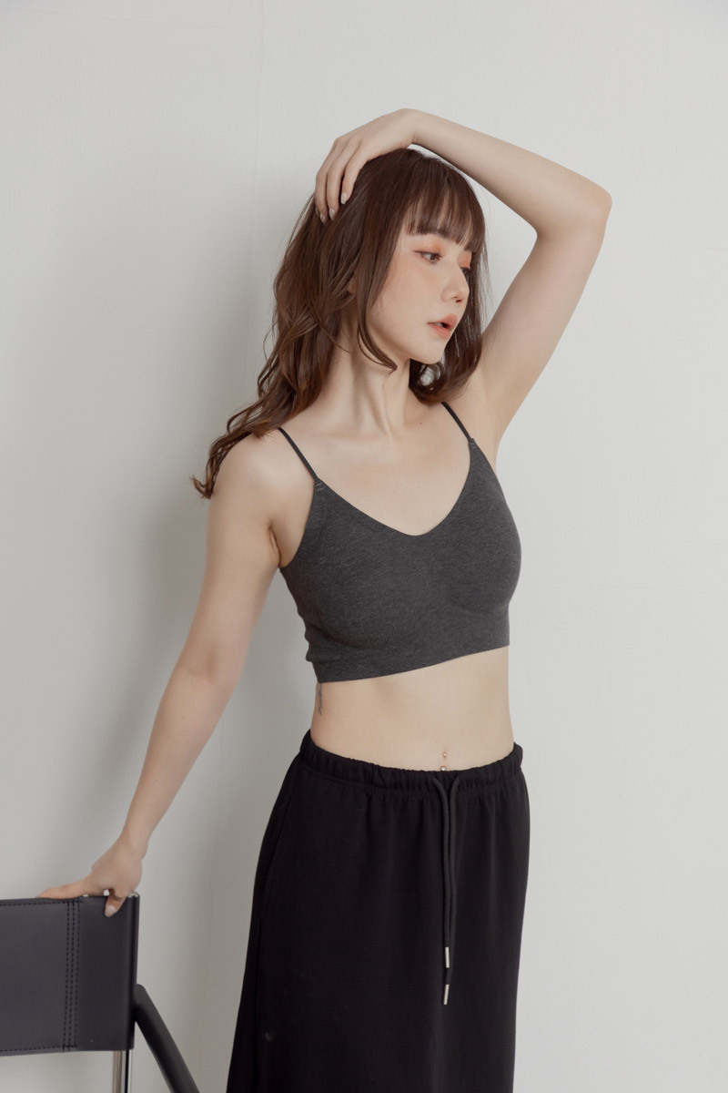 挖背後交叉細肩坑條小可愛