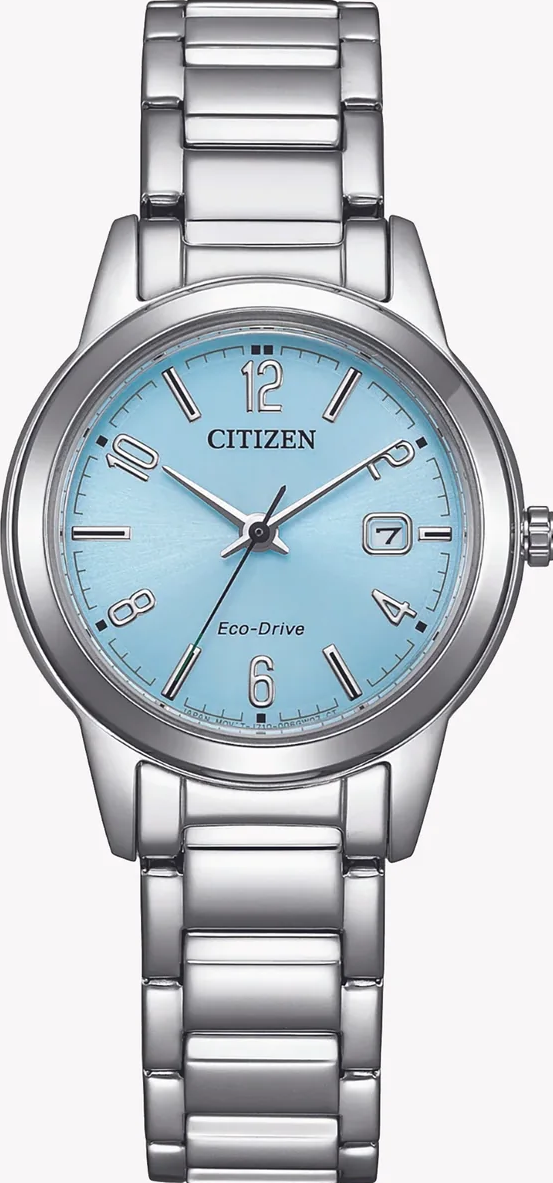 萬年鐘錶 - Citizen 星辰錶 藍面經典光動能女錶 FE1241-71L 錶徑29.4MM