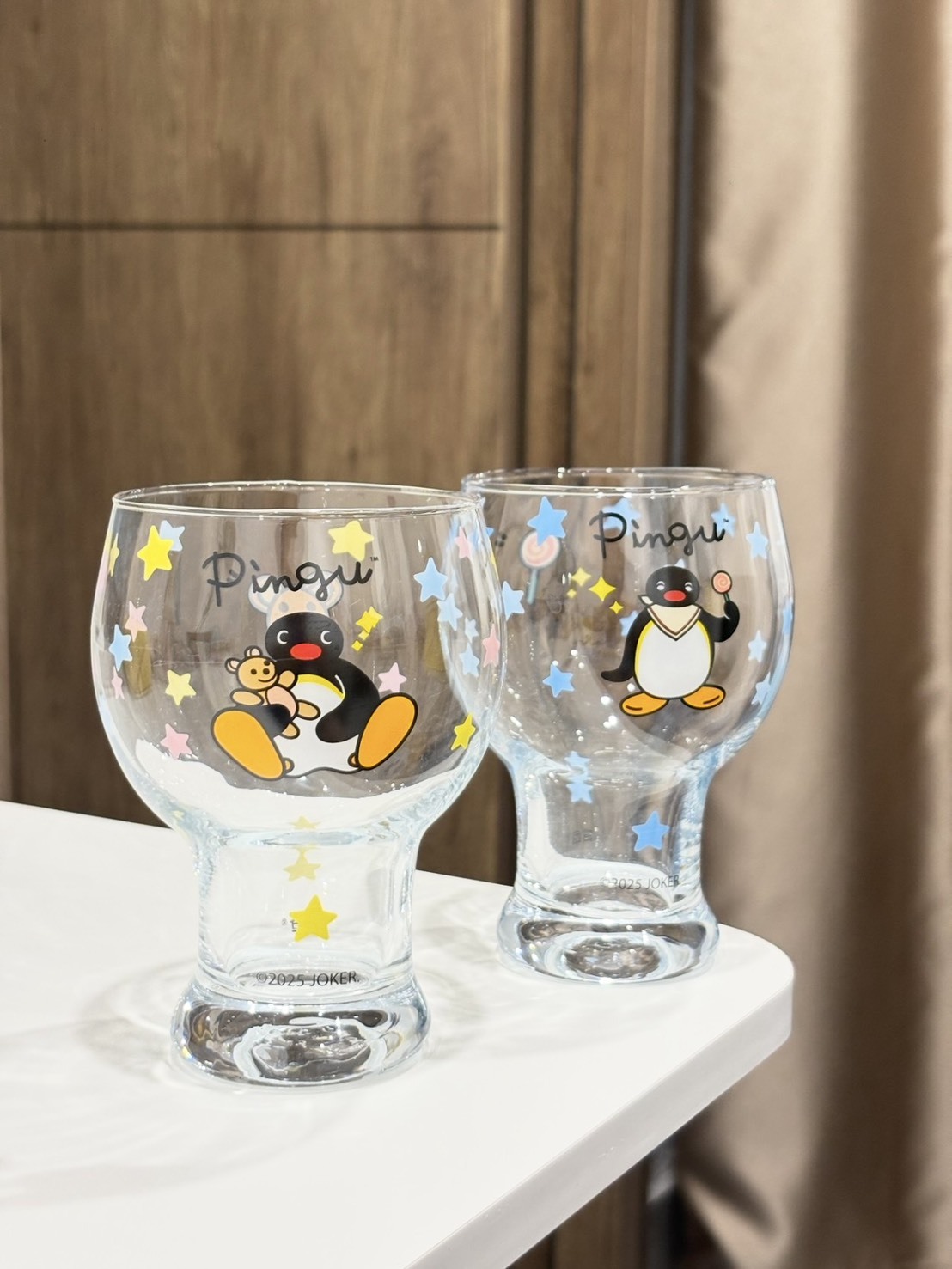 正版授權 PINGU 企鵝家族 聯名款 星星玻璃杯 400mL 禮盒組2入