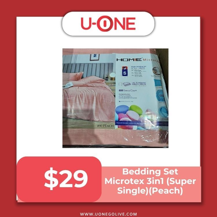 Bedding Set Microtex 3in1(Peach) - BSMP