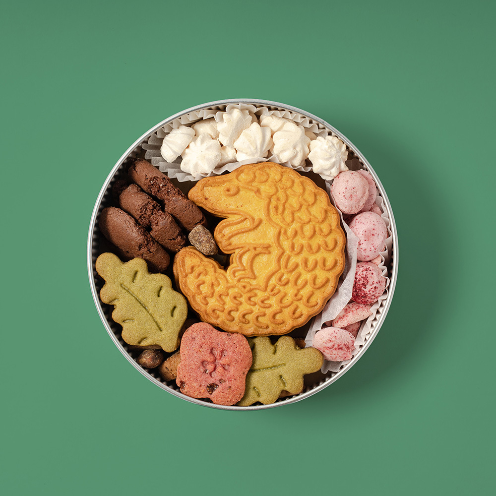 [4盒團購] 穿山甲造型鐵盒餅乾 Pangolin shaped cookies 鐵盒原色版