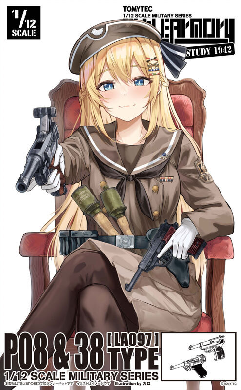 TOMYTEC 代理版 組裝模型 1/12 迷你武裝 LA097 P08 & P38 Type