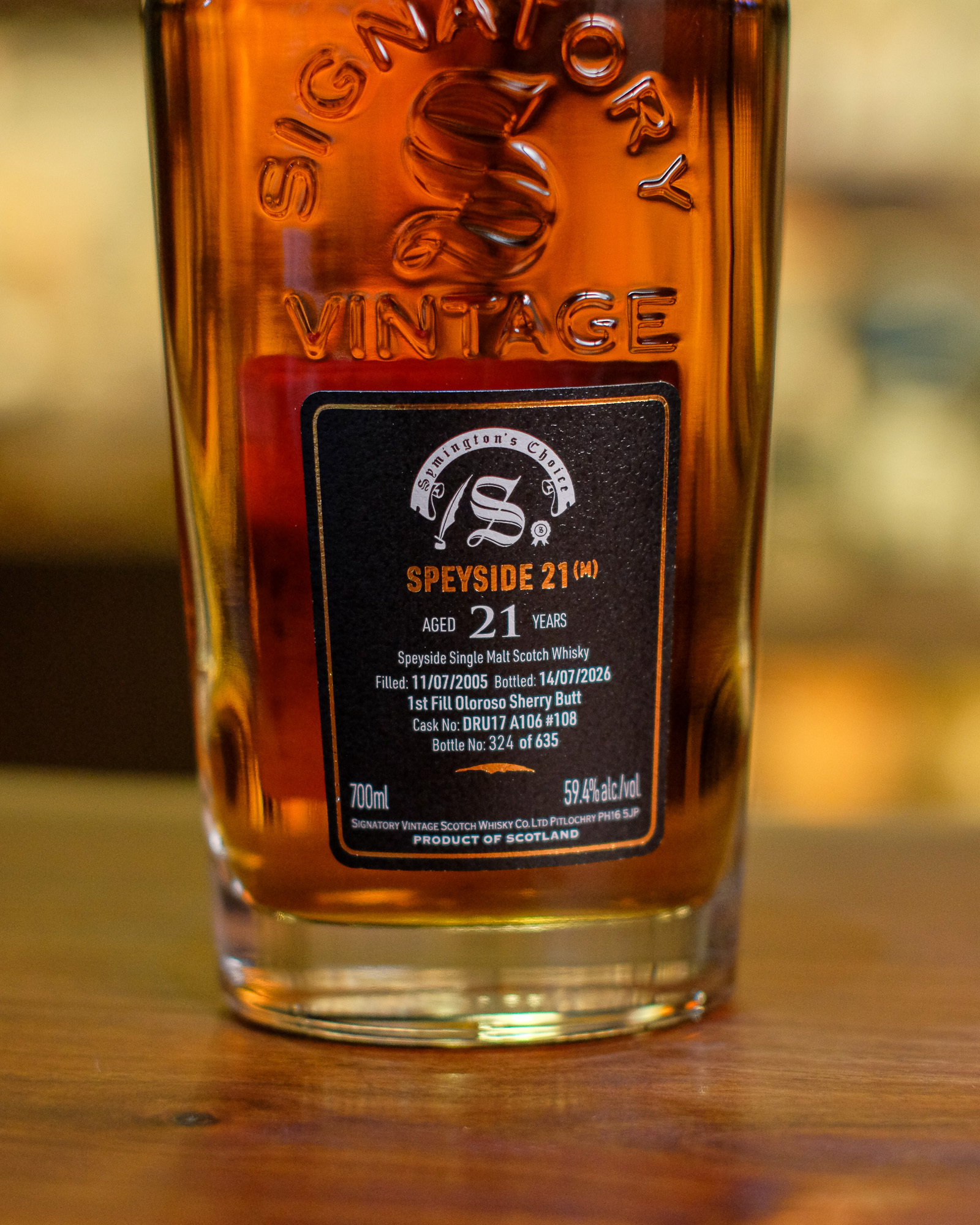 Speyside (M) 2005/2026 21YO 1st Fill Oloroso Sherry Butt #108 59.4% Signatory Vintage