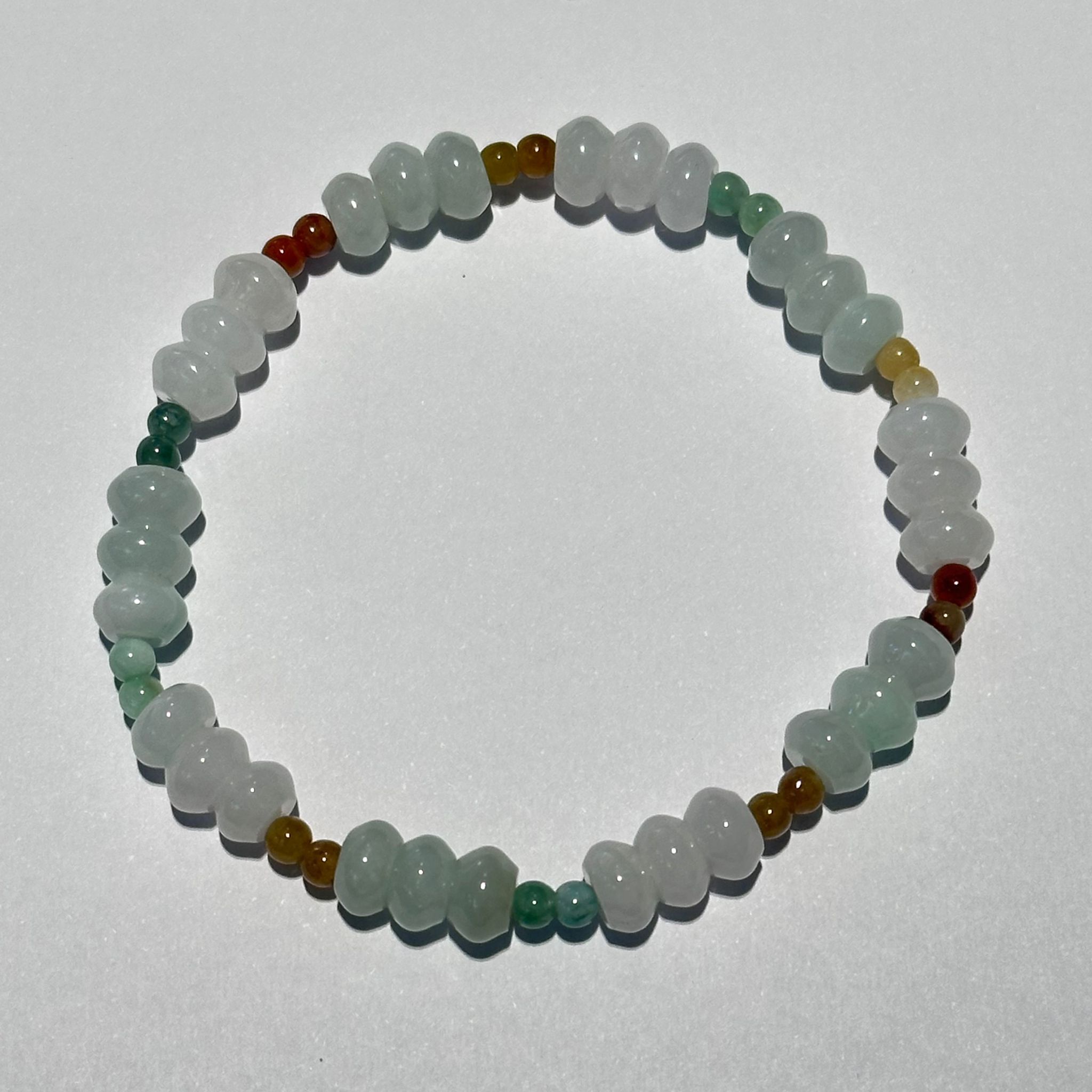 HKAG0902-106 算盤珠多寶7x4mm天然緬甸A貨翡翠 (A106)