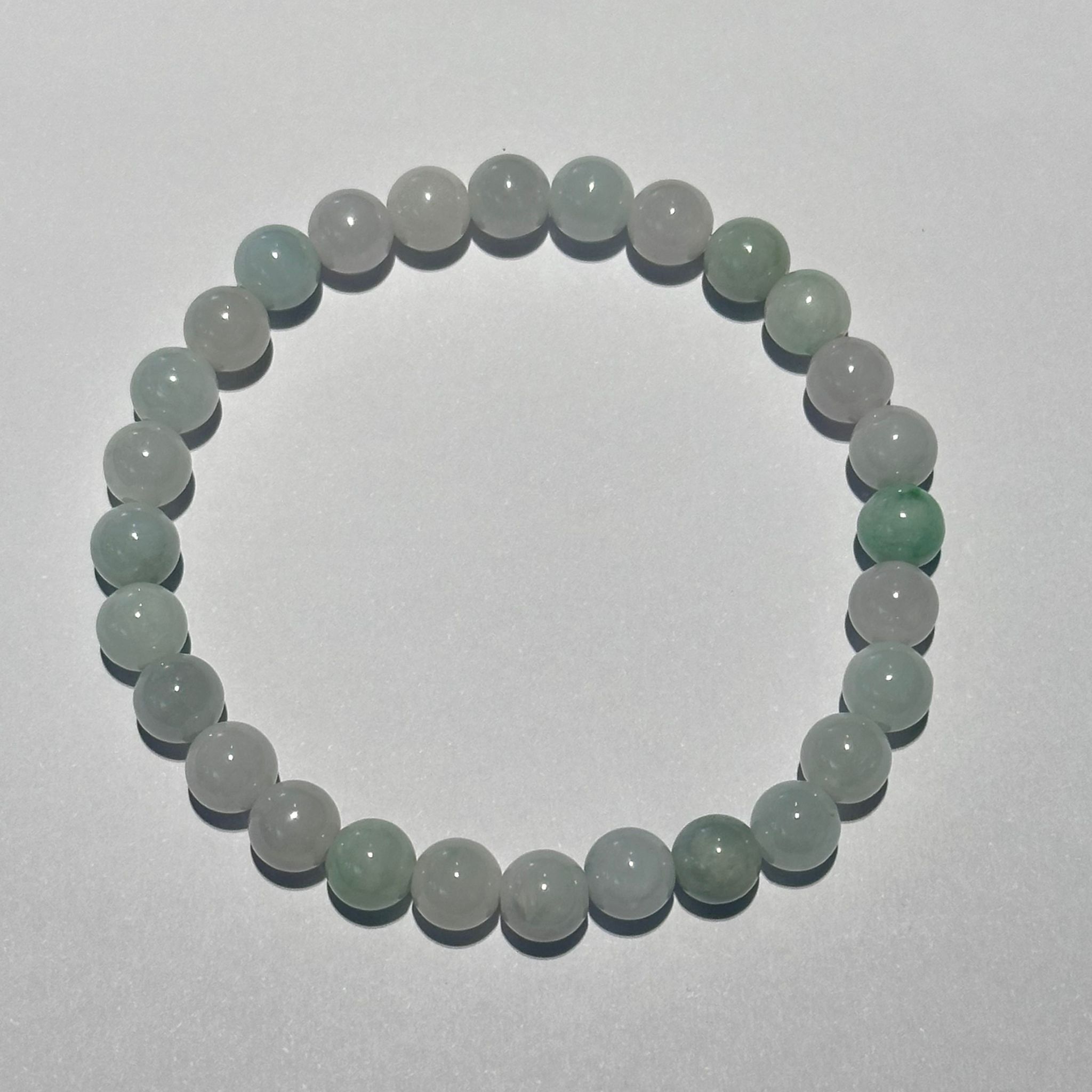 HKAG0902-103 飄綠6.6mm天然緬甸A貨翡翠 (A103)
