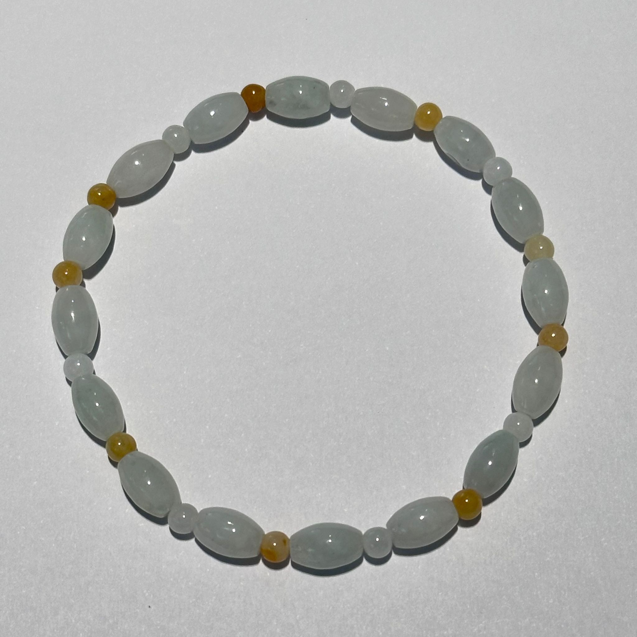 HKAG0902-104 米型桶珠5x8mm天然緬甸A貨翡翠 (A104)