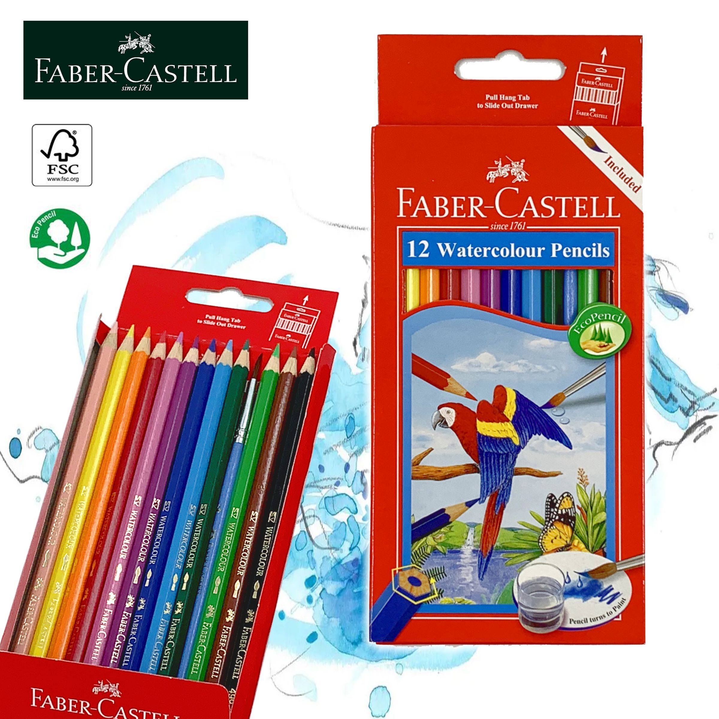 German 12 Watercolour pencil Parrot (paper box) #114462《Original Authorized》
