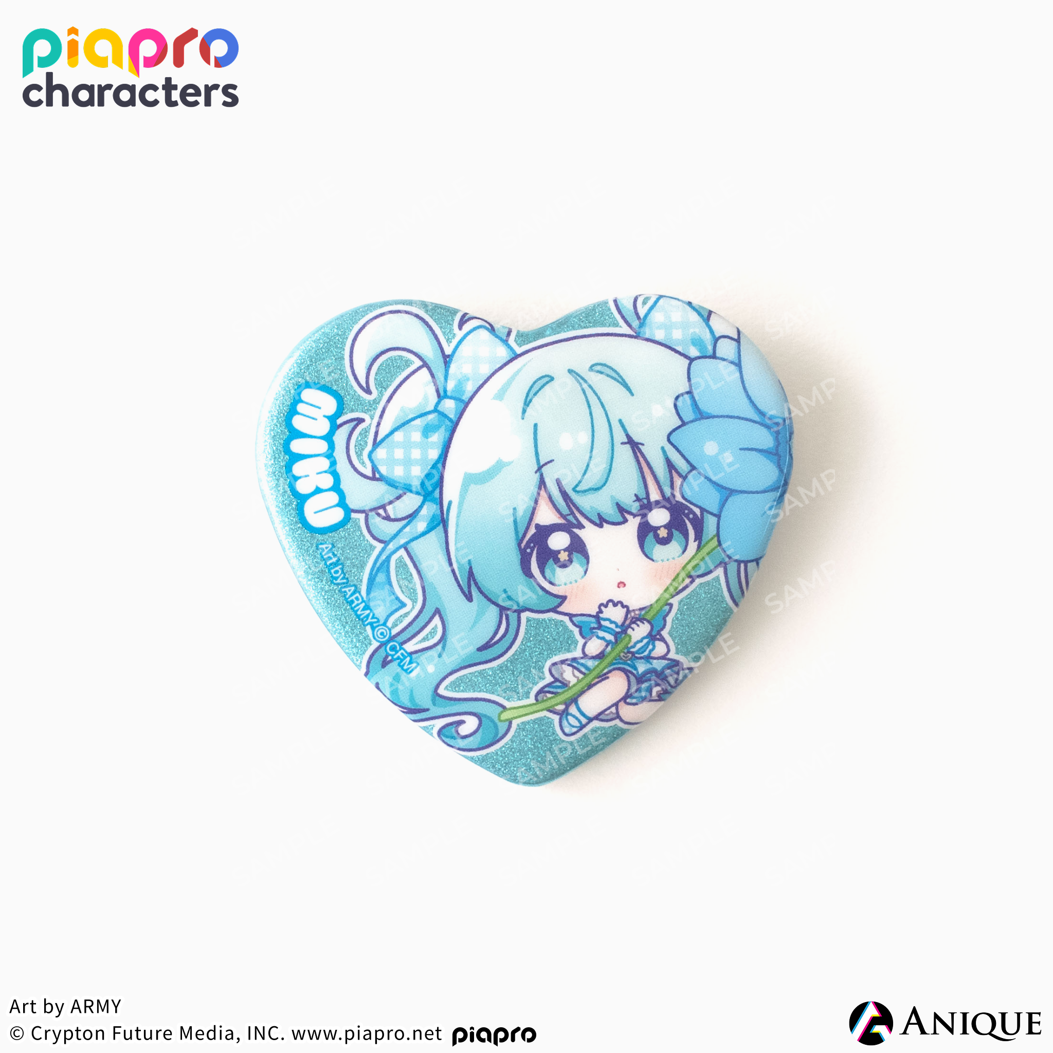 《Piapro Characters》【Flower*Retro Look】心型閃粉徽章
