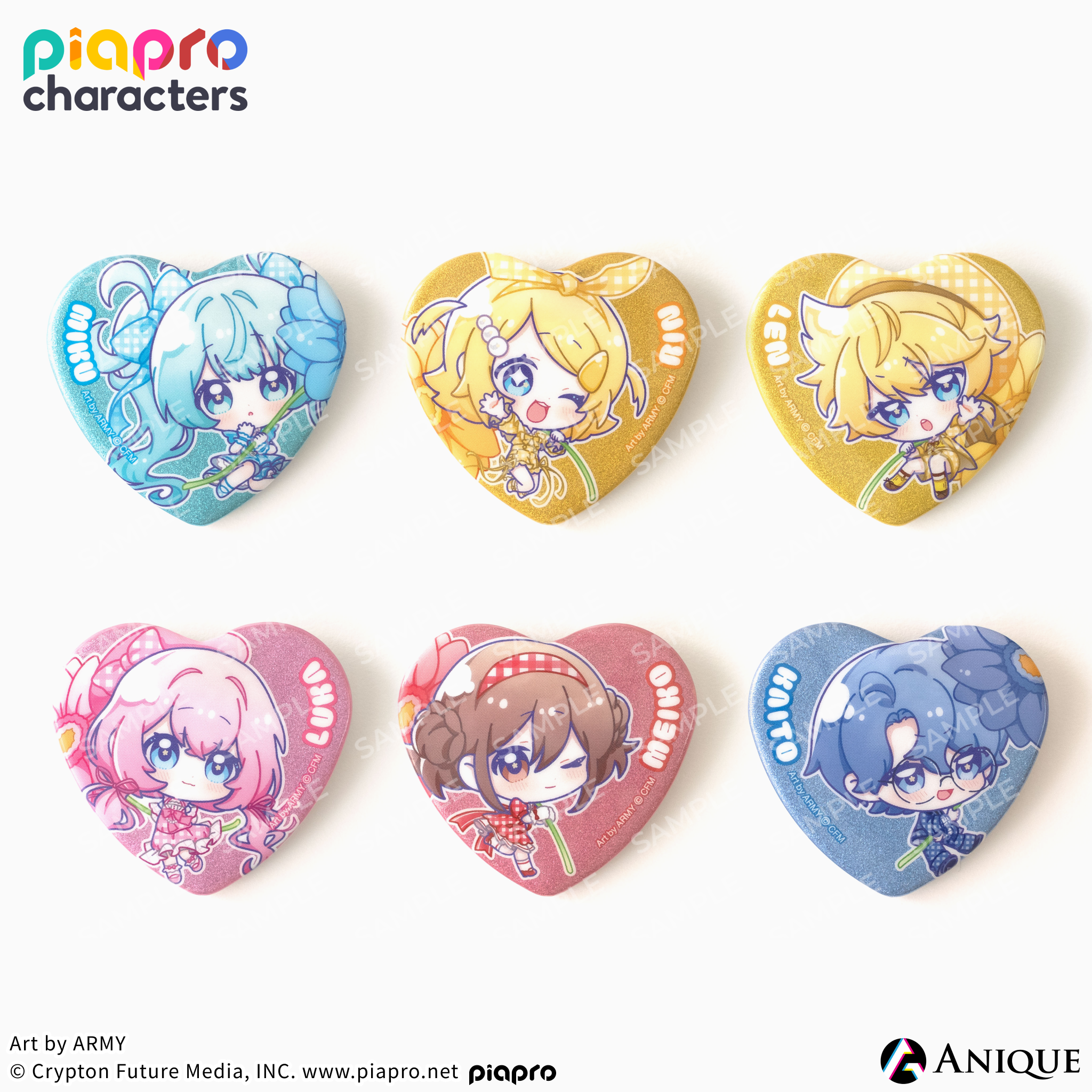 《Piapro Characters》【Flower*Retro Look】心型閃粉徽章