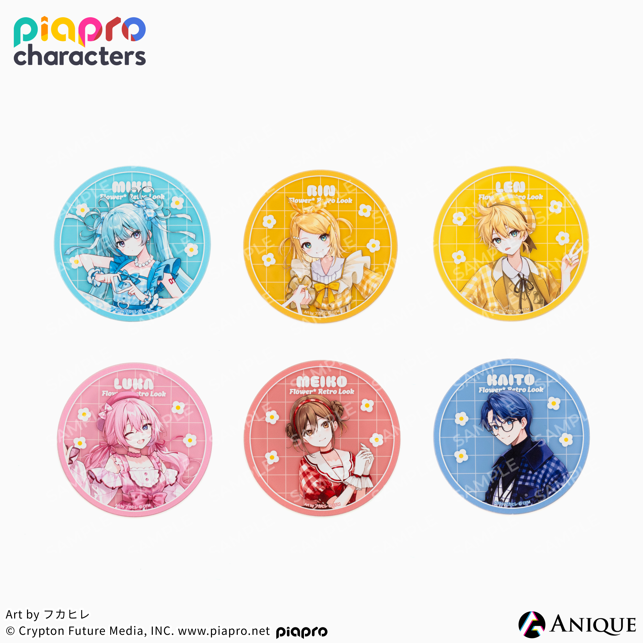 《Piapro Characters》【Flower*Retro Look】壓克力杯墊