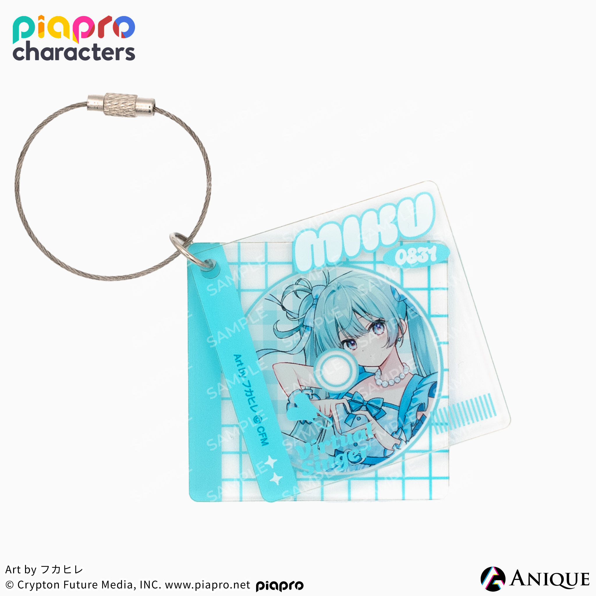 《Piapro Characters》【Flower*Retro Look】CD風壓克力鑰匙圈
