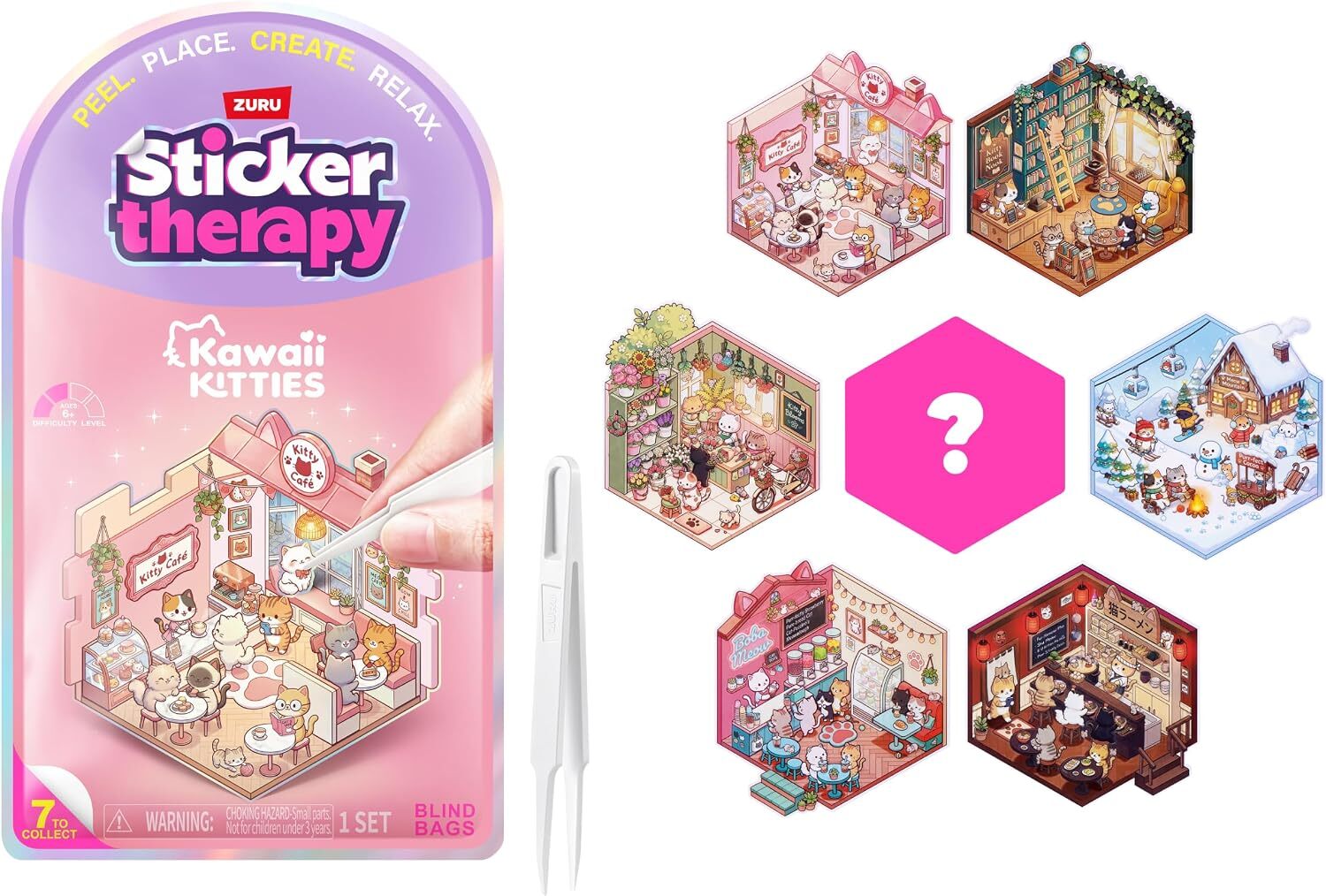Sticker Therapy-可愛貓咪場景貼紙 (隨機出貨)