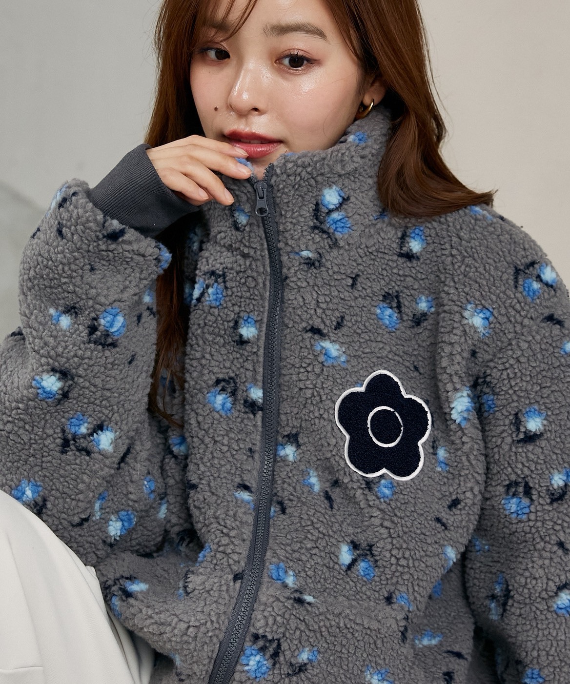 MARY QUANT × PUBLUX  限量 Sagara 貼片 花卉 羊羔毛 外套 3色