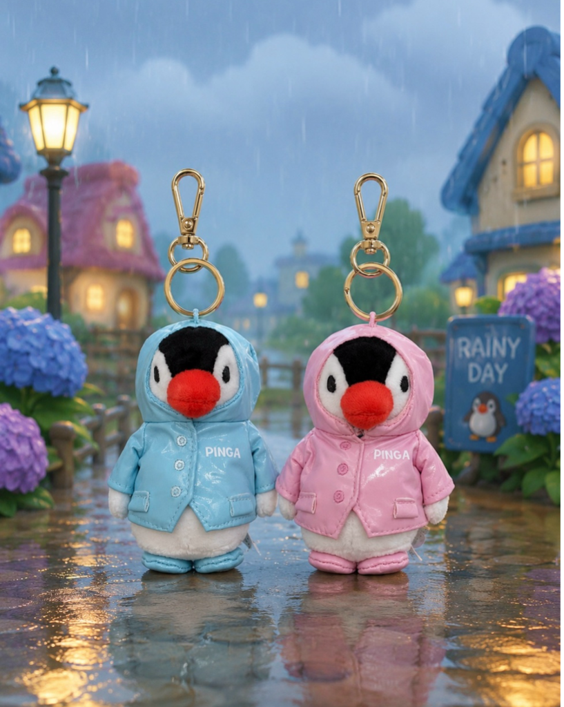 企鵝家族 PINGA 雨衣裝吊飾 韓國限定