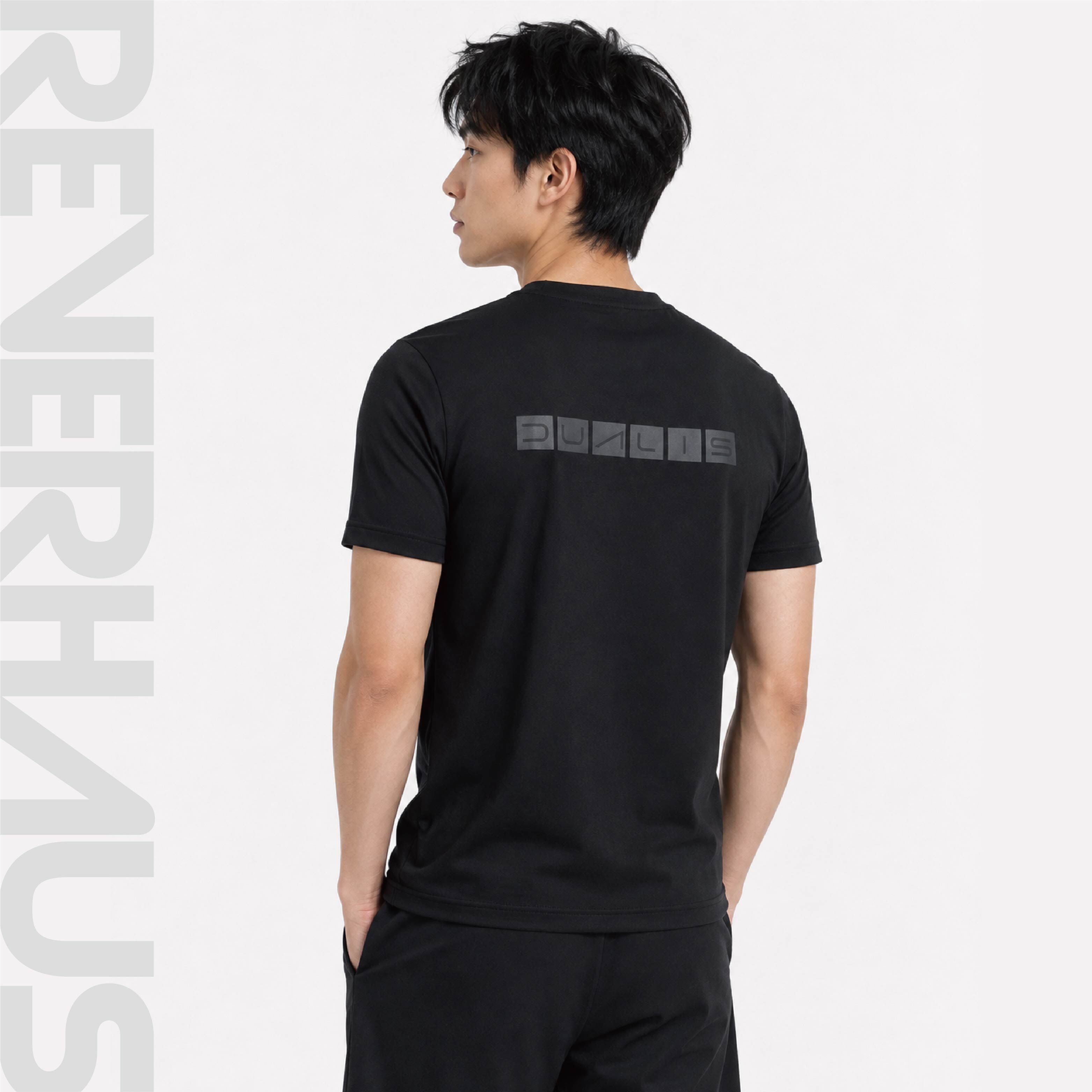 【 DESCENTE｜DUALIS 字樣休閒短TEE - 黑 】