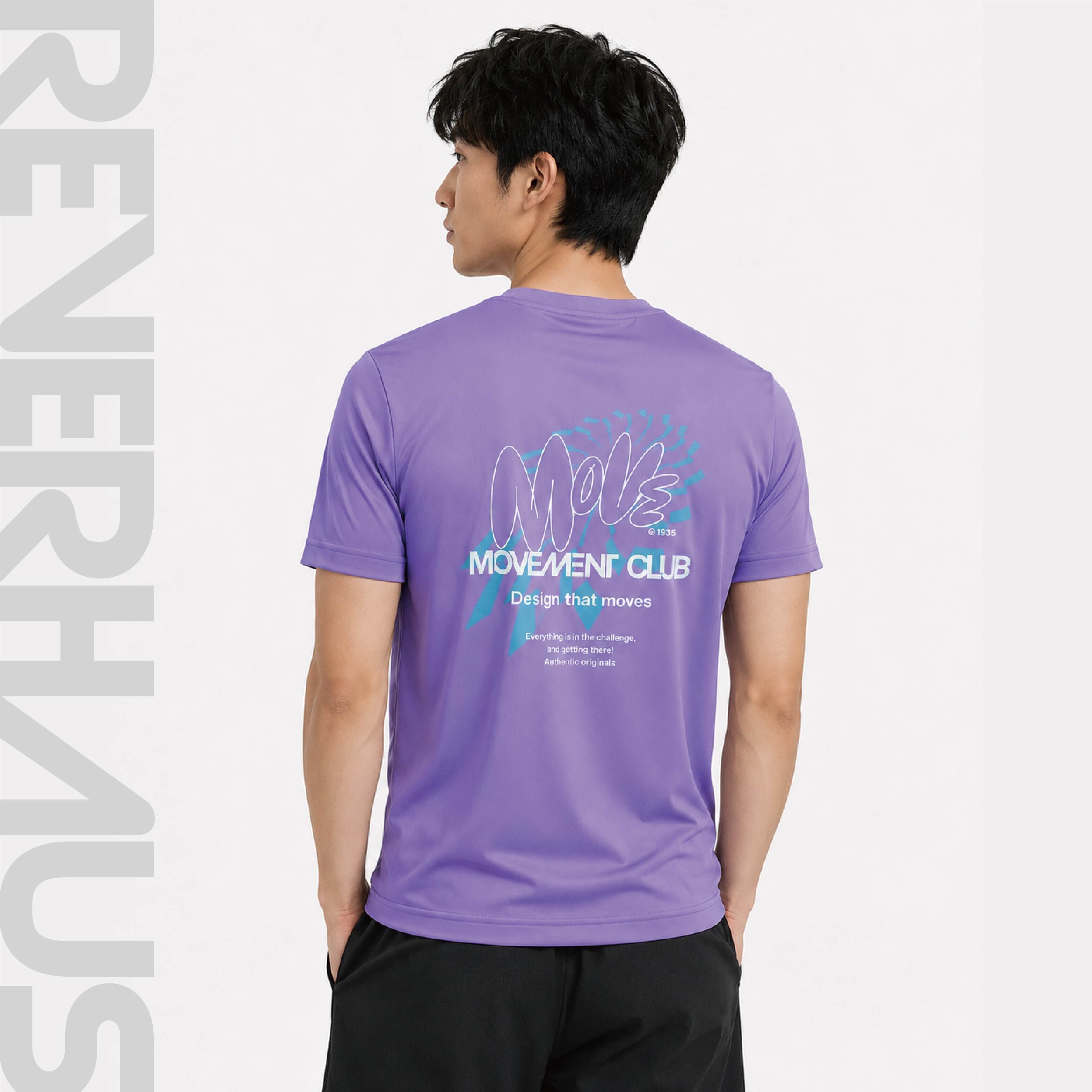 【 DESCENTE｜UNI 文字圖樣短TEE - 紫 】