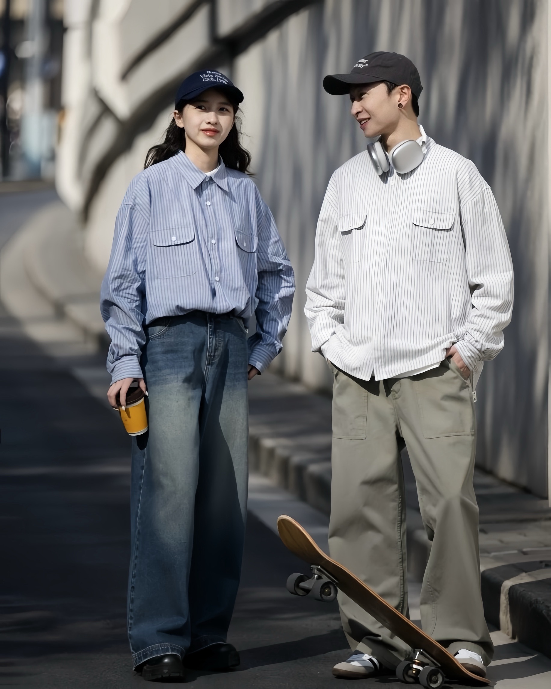 #預購 BELLKENIDEA 廓形條紋 長袖襯衫 BK0128 兩色
