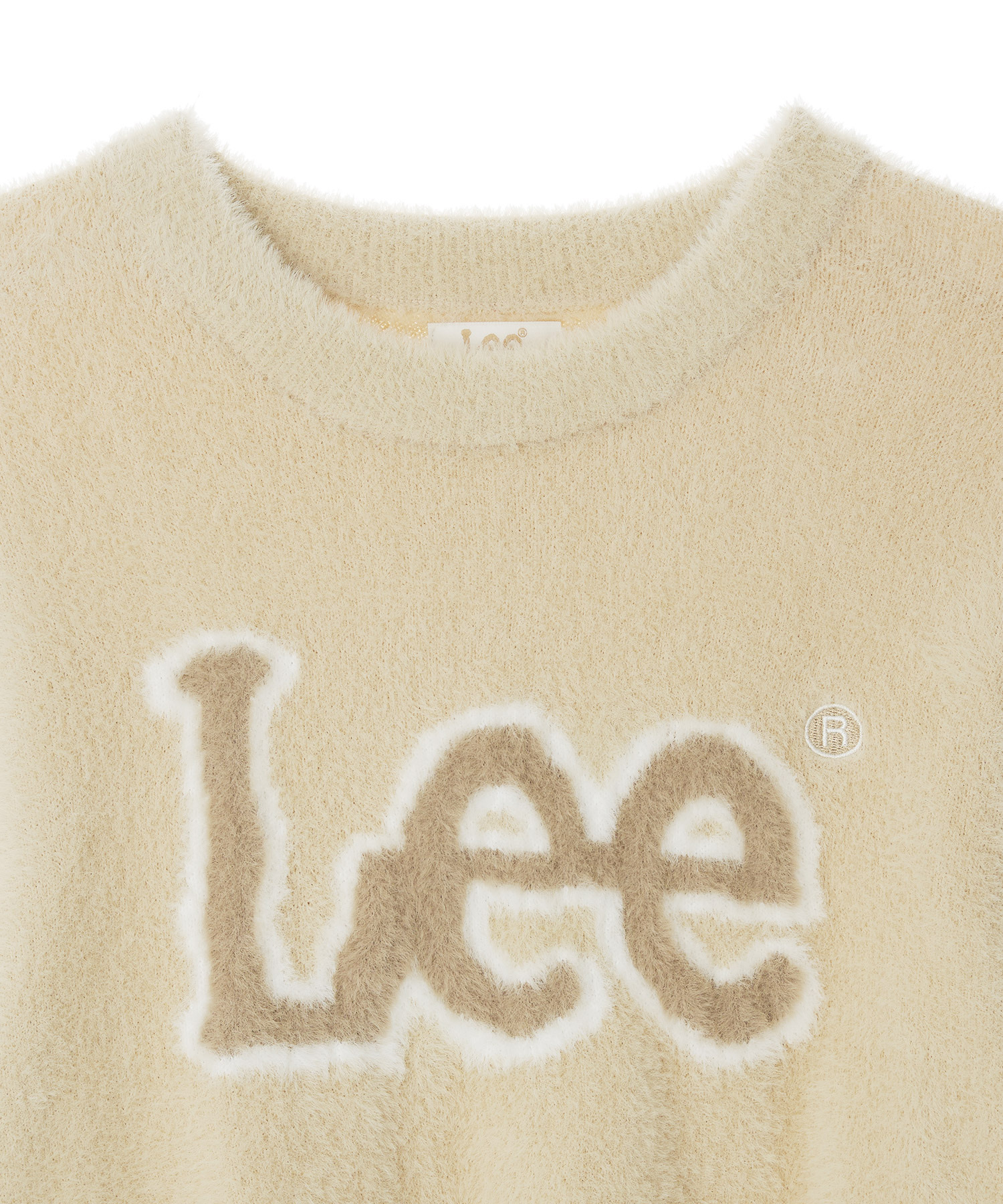 【隨時截單！限時3折優惠預訂】韓國LEE WOMEN ROUND NECK HAIRY LOGO KNIT（2色）