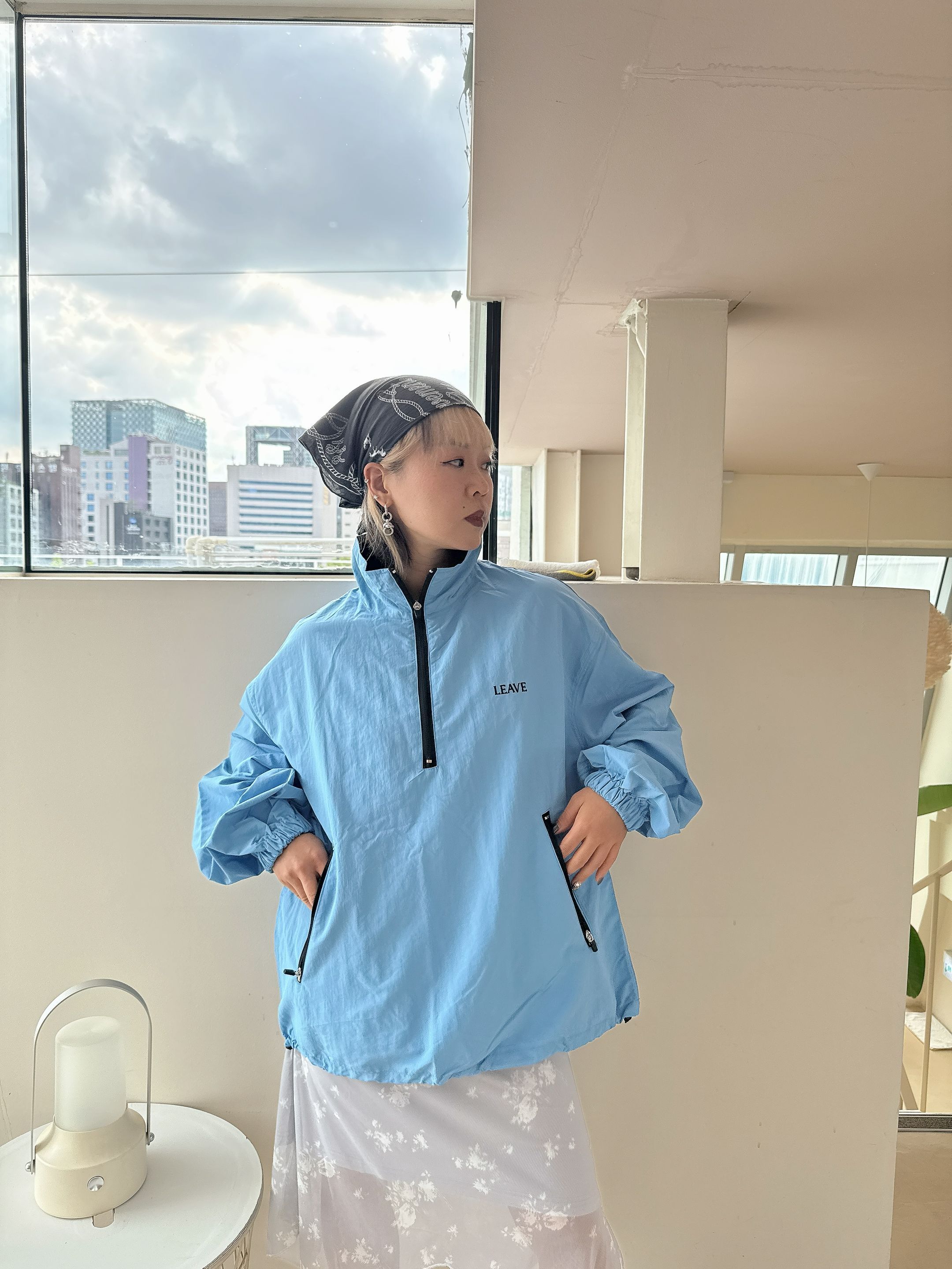 Ocean Blue Half-Zip Pullover Jacket