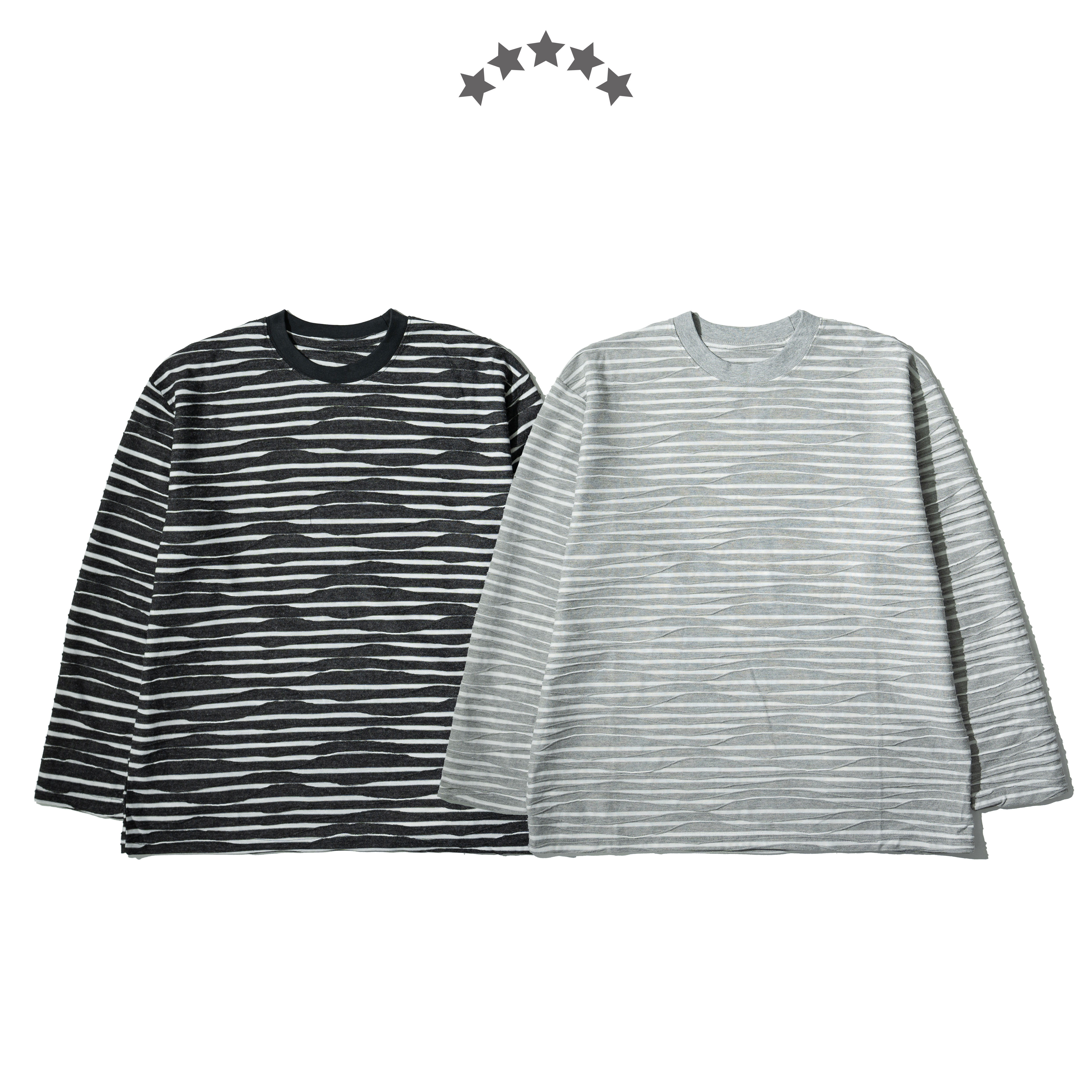 Textured Stripes LS Tee 立體紋理 條紋長袖Tee [O-T357]