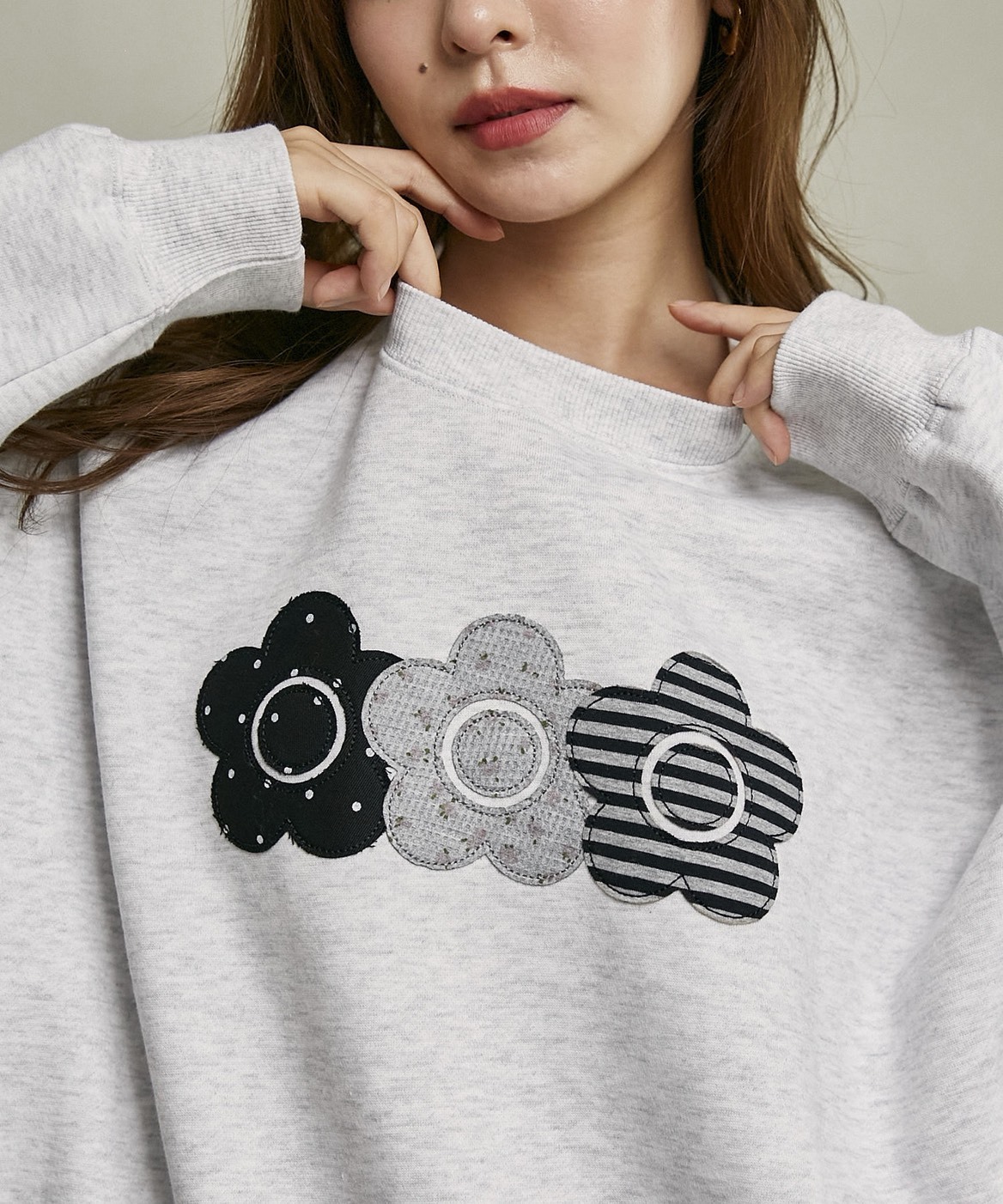 日本 MARY QUANT × PUBLUX 異素材 拼接 雛菊 大學T 四色