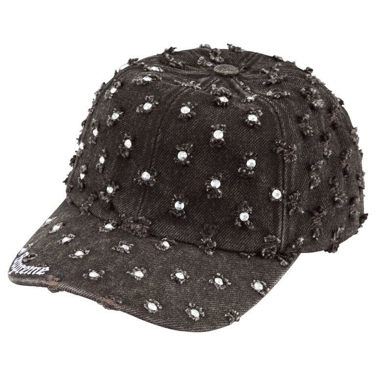 2026AW SUPREME Hole Punch Rhinestone Denim 6-Panel 水鑽 破壞 老帽 帽子 Y2K 現貨